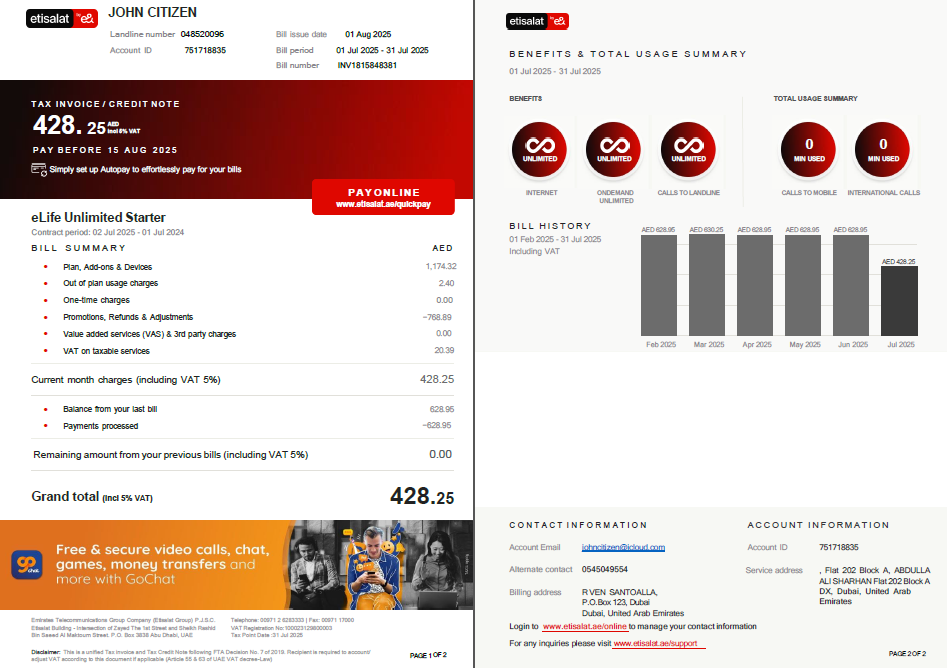  Minol USA business utility bill 
